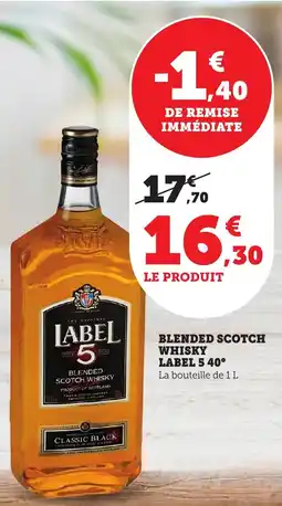 Bi1 Blended scotch whisky label 5 40° offre