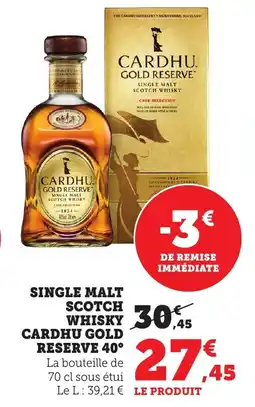 Bi1 Single malt scotch whisky cardhu gold reserve 40° offre