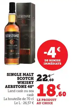 Bi1 Single malt scotch whisky aerstone 40° offre