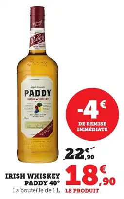 Irish whiskey paddy 40°