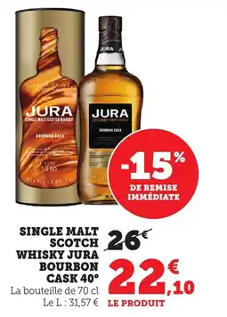 Bi1 Single malt scotch whisky jura bourbon cask 40° offre