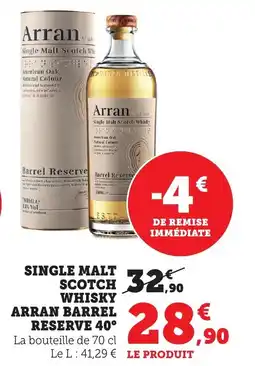 Bi1 Single malt scotch whisky arran barrel reserve 40° offre