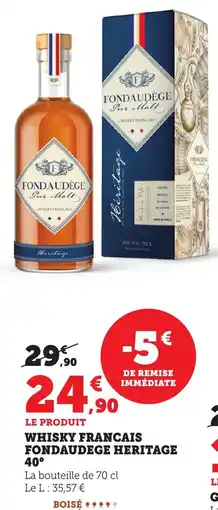 Bi1 Whisky francais fondaudege heritage offre