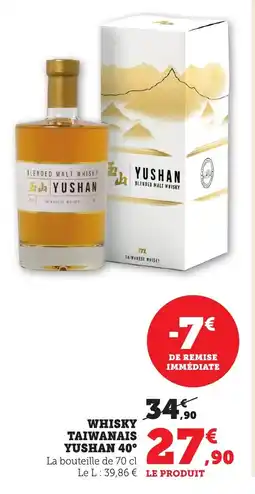 Bi1 Whisky taiwanais yusfan 40 offre