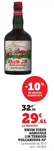 Bi1 Rhum vieux agricole j.m terroir volcanique 43° offre