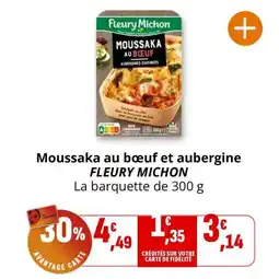 Coccinelle Supermarché Moussaka au bœuf et aubergine fleury michon offre