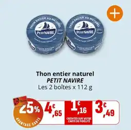 Coccinelle Supermarché Thon entier naturel petit navire offre