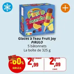 Coccinelle Supermarché Glaces à l'eau fruit joy pirulo offre