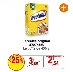 Coccinelle Supermarché Céréales original weetabix offre