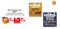 Coccinelle Supermarché Barres de fruits secs nakd offre