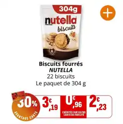 Coccinelle Supermarché Biscuits fourrés nutella offre