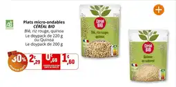 Coccinelle Supermarché Plats micro-ondables céréal bio offre