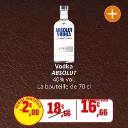 Coccinelle Supermarché Vodka absolut offre