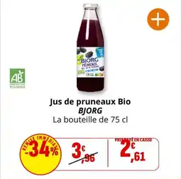Coccinelle Supermarché Jus de pruneaux bio bjorg offre