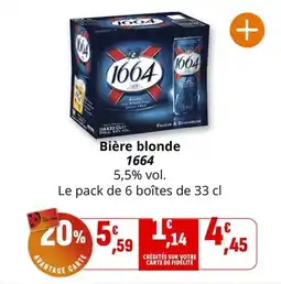 Coccinelle Supermarché Bière blonde 1664 offre