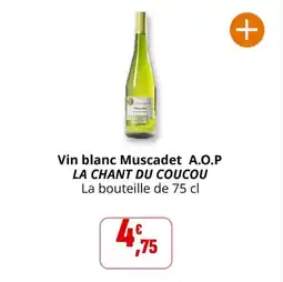 Coccinelle Supermarché Vin blanc muscadet a.o.p la chant du coucou offre