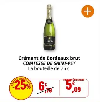 Coccinelle Supermarché Crémant de bordeaux brut comtesse de saint-pey offre