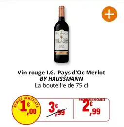 Coccinelle Supermarché Vin rouge i.g. pays d'oc merlot by haussmann offre