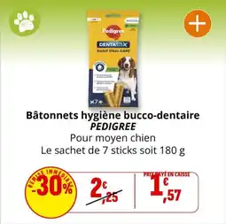 Coccinelle Supermarché Bâtonnets hygiène bucco dentaire pedigree offre
