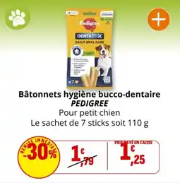 Coccinelle Supermarché Bâtonnets hygiène bucco dentaire pedigree offre