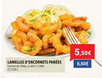 Gel 2000 Lamelles d'encornets panées offre