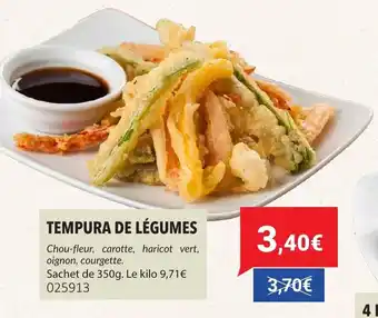 Gel 2000 Tempura de légumes offre