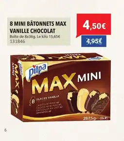 Gel 2000 8 mini bâtonnets max vanille chocolat offre