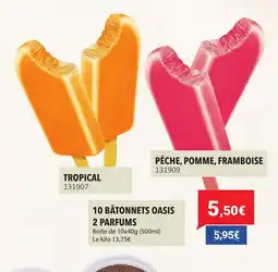 Gel 2000 10 bâtonnets oasis 2 parfums offre