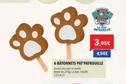 Gel 2000 6 bâtonnets pat'patrouille offre