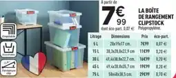 Centrakor La boîte de rangement clipstock offre