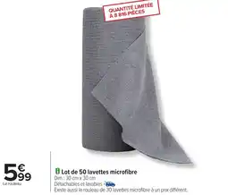 Carrefour Lot de 50 lavettes microfibre offre