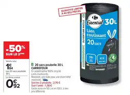 Carrefour 20 sacs poubelle carrefour offre