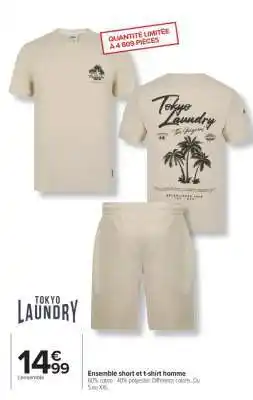 Carrefour Ensemble short et t-shirt homme offre