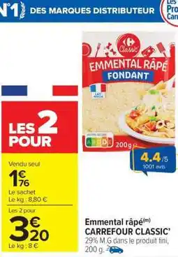 Carrefour Market EMMENTAL RÂPÉ CARREFOUR CLASSIC offre