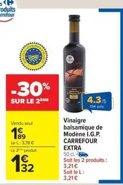 Carrefour Market Vinaigre balsamique de Modène I.G.P. CARREFOUR EXTRA offre