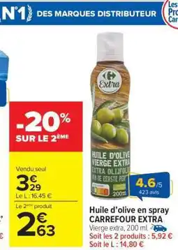 Carrefour Market Huile d'olive en spray CARREFOUR EXTRA offre