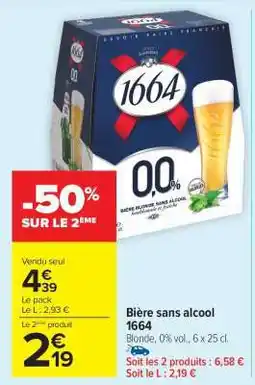 Carrefour Market BIÈRE SANS ALCOOL 1664 offre
