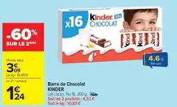 Carrefour Barre de Chocolat KINDER offre
