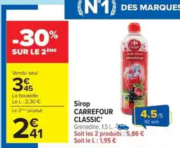 Carrefour Sirop CARREFOUR CLASSIC offre