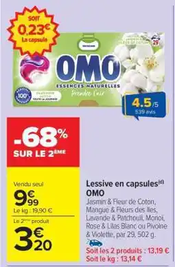 Carrefour Market Lessive en capsules OMO offre