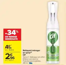 Carrefour Market Nettoyant ménager en spray CIF offre