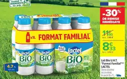Carrefour Lait Bio U.H.T. Format Familial LACTEL offre