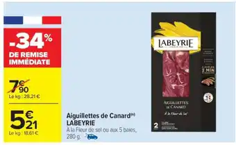 Carrefour Aiguillettes de Canard LABEYRIE offre
