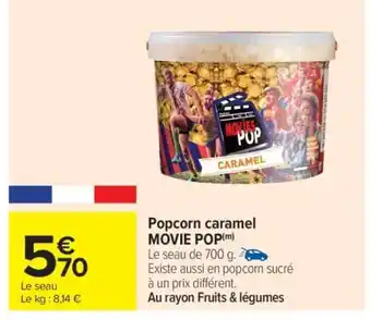 Carrefour Popcorn caramel MOVIE POP offre