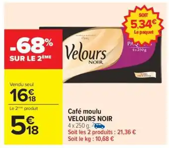 Carrefour Café Moulu Velours Noir offre