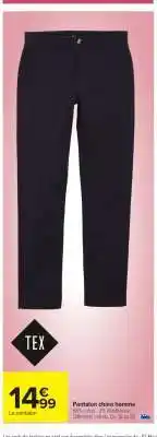 Carrefour Pantalon chino homme offre