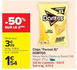 Carrefour Chips Format XL DORITOS offre