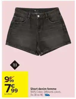Carrefour Short denim femme offre