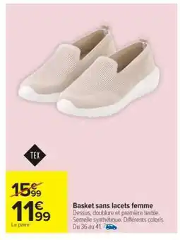 Carrefour Basket sans lacets femme offre