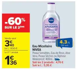 Carrefour Eau micellaire NIVEA offre